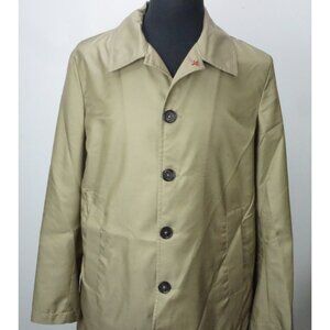 Isaia Napoli Khaki Brown Cashmere Blend Light Overcoat Jacket Sz 38 BRAND NEW